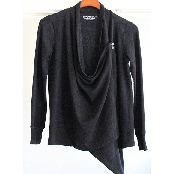 Beyond Yoga Sweaters - Beyond Yoga - 3 Button Convertible Cardigan - Cloud Drape - Modal Blend, sz S